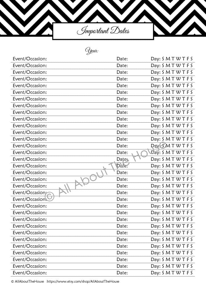 The Important Information Set – Household Binder Printables – All About ...