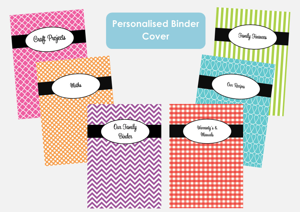 Organise with binder covers - recipes, projects, to do's, planner covers, household binders etc.!