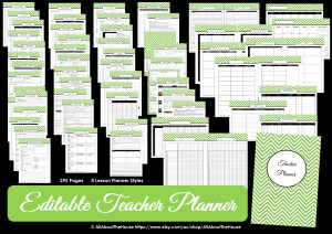 editable printable teacher planner - letter size can print at half size