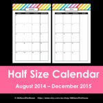 New Half Size Printable Planners for 2015