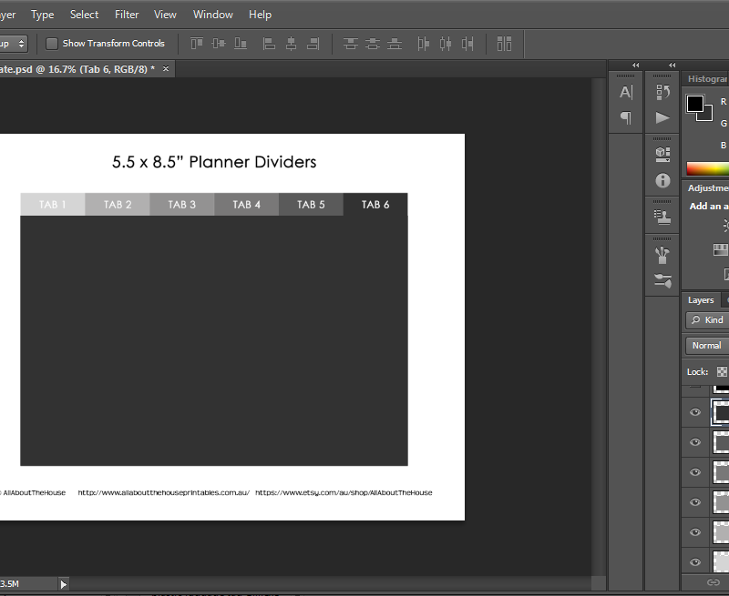 Planner Dividers with Tabs – Photoshop Template
