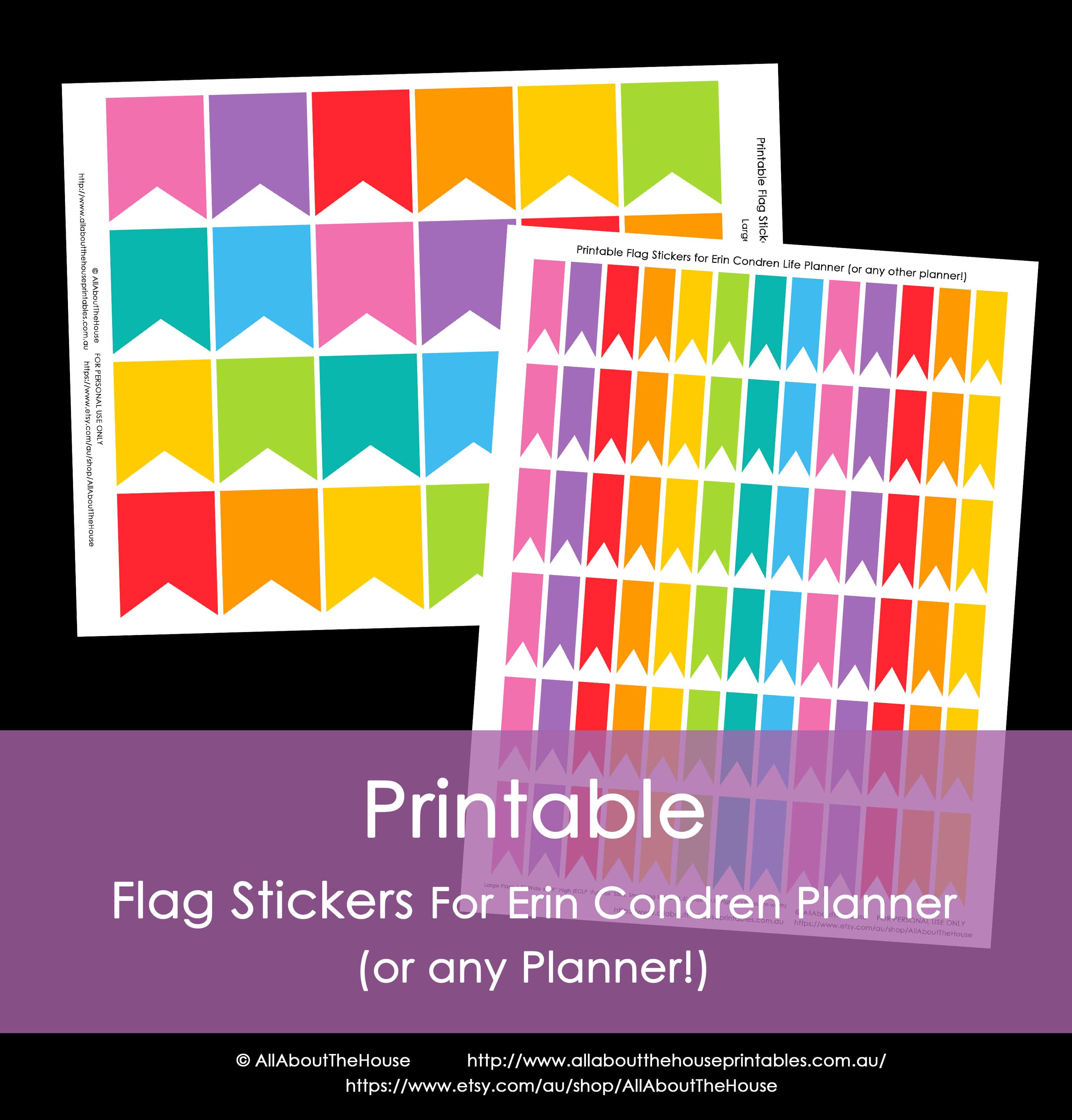 Printable Rainbow Calendar Stickers for Erin Condren Planner (or any ...