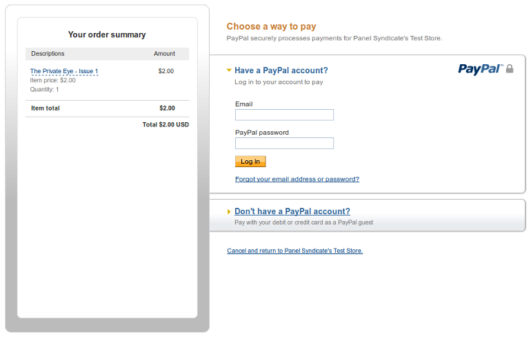How to pay with a debit or credit card via Paypal without a Paypal Account