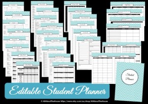 Printable student planner college high school university letter size can print at half size