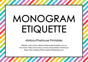 Monogram Etiquette - 3 letter monograms, married couples, hyphenated last name monograms