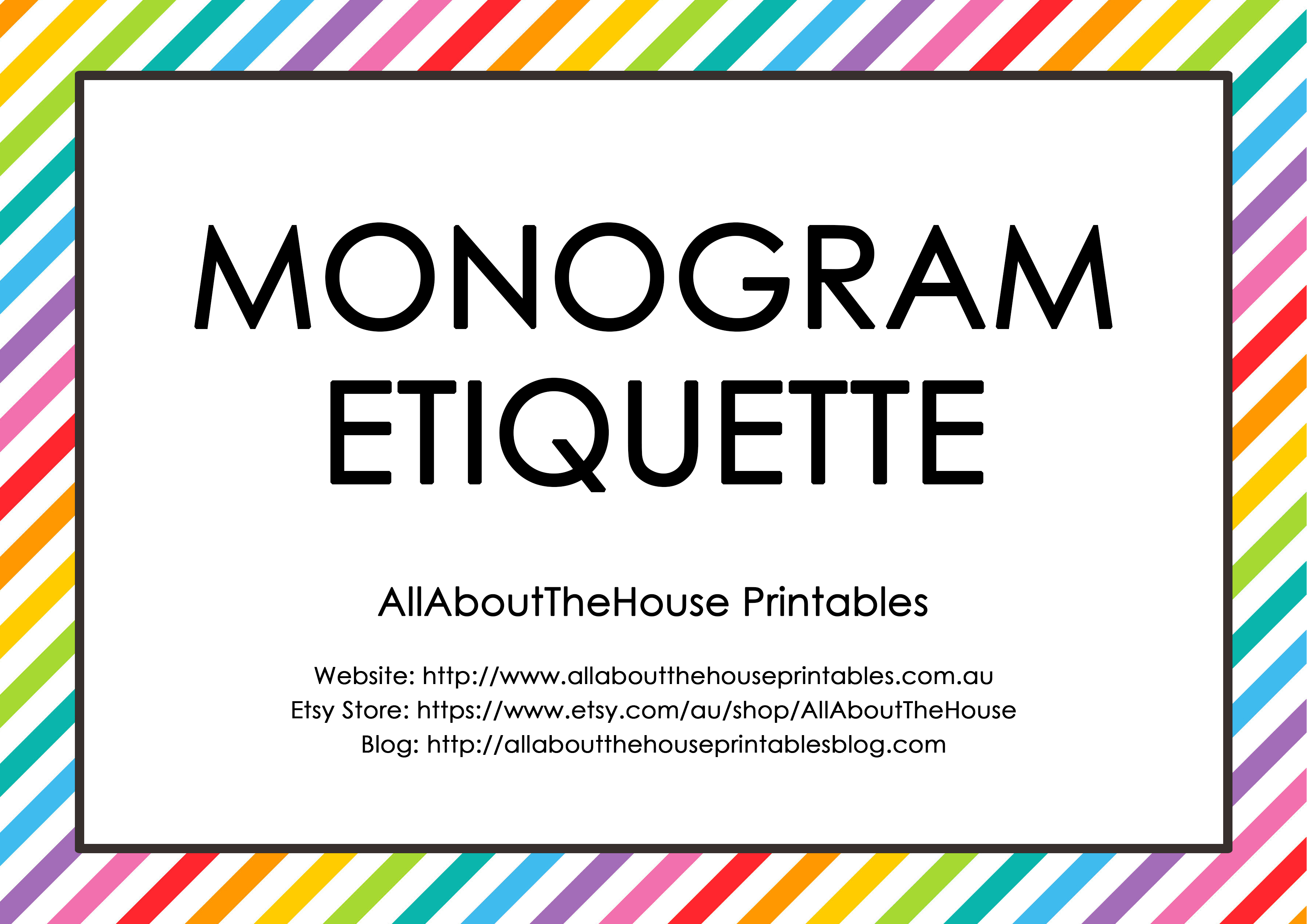 Monogram Etiquette - 3 letter monograms, married couples, hyphenated last name monograms