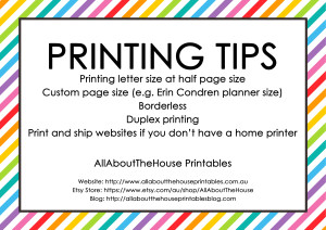 Printing tips half size custom page size erin condren insert page size duplex printing borderless printing