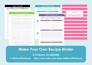 editable recipe binder printables - recipe sheet, recipe binder cover, spine, favourite recipes favorite recipes