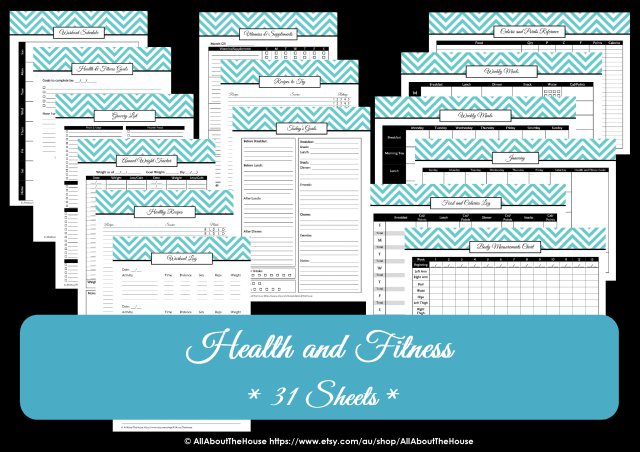 Health and fitness printable planner
