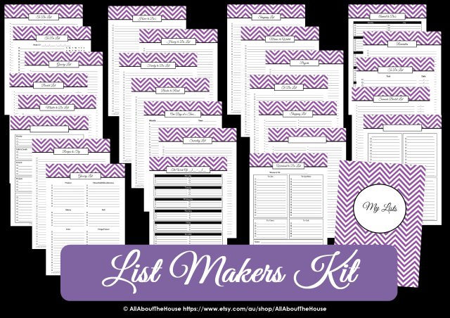 The List Makers Kit – Chevron Book of Lists