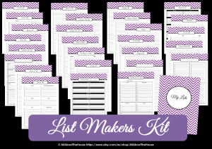 lists kit printable planner editable allaboutthehouse