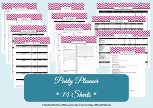 printable party planner chevron organize party binder schedule shopping list checklist