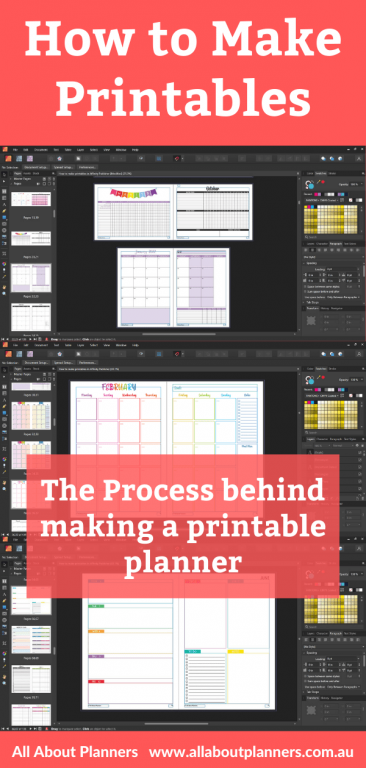 the process behind making a printable planner affinity publisher all about planners tips