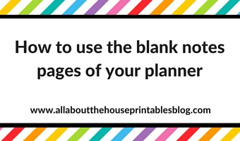 How to make use of blank pages in your planner