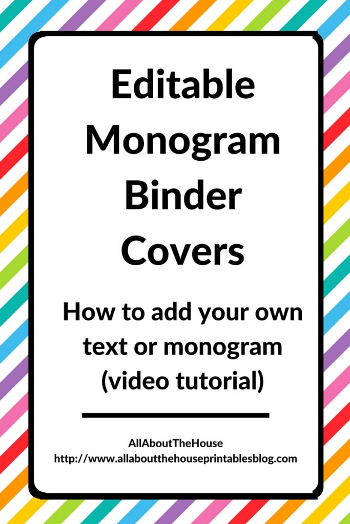 editable binder covers monogram printable fillable notebook cover custom personalised how to add a monogram chevron dot preppy school accessory