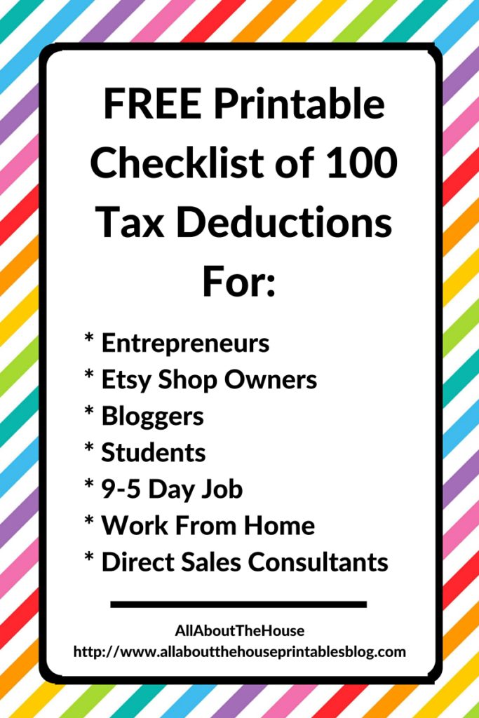100 tax deductions for business owner, blogger, college student, entrepreneur, save on taxes, tax time, what can you claim