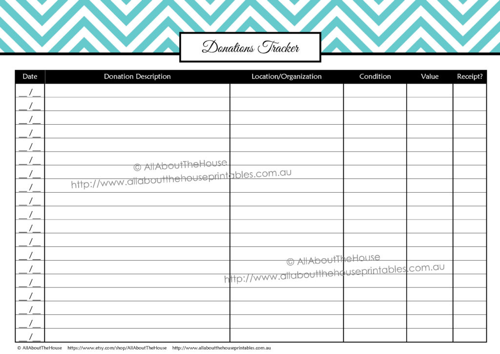 Donations Tracker printable planner tax budget binder how to organize taxes tax deduction what can i claim editable
