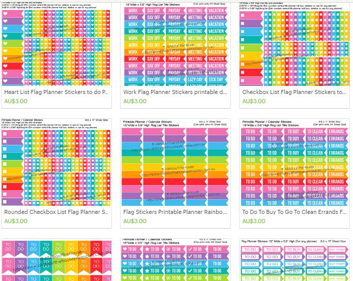 flag list planner stickers printable allaboutthehouse rainbow checklist checkbox, erin condren, planner flag, plum paper