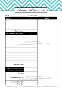 How to organize your taxes with a printable tax planner – All About ...