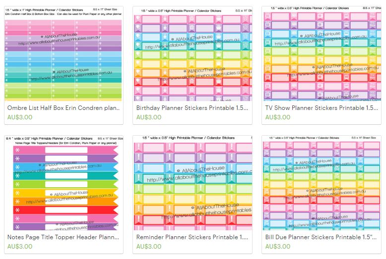 printable planner stickers all about the house