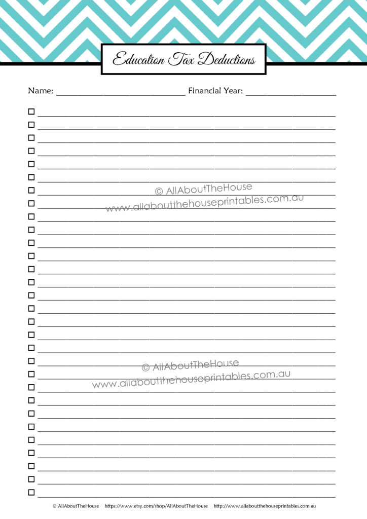 tax deductions checklist printable tax organizer template, tax binder, printable, planner, how to organize tax records, receipts