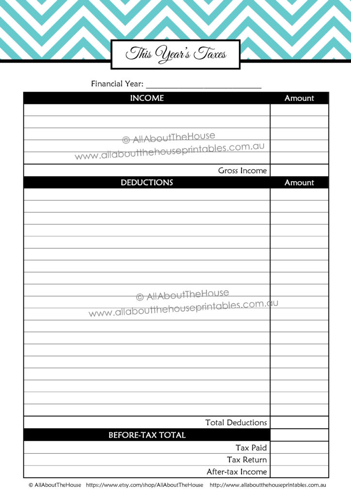 tax deductions, tax checklist, how to calculate your tax return, printable, tax tool, editable, pdf, planner, organize