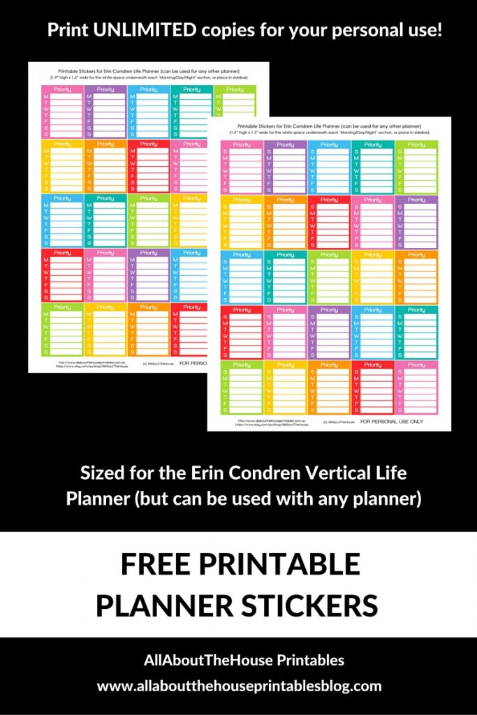 FREE printable planner stickers rainbow erin condren life planner eclp full box mambi plum paper any planner accessory jpg pdf