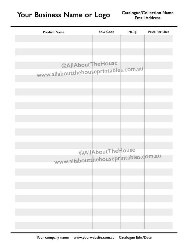 price line sheet template photoshop product catalogue, psd, layered, editable, wholesale, retail, lookbook, look book