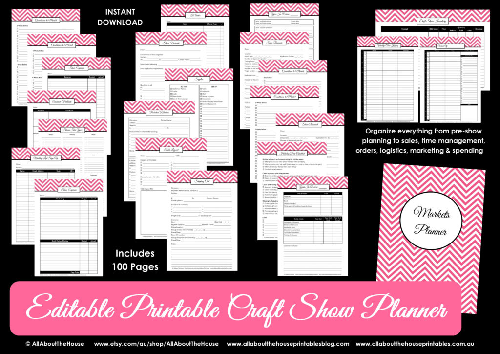 craft show planner printable checklist to do sales order tracker marketing can print at half page trade show handmade market