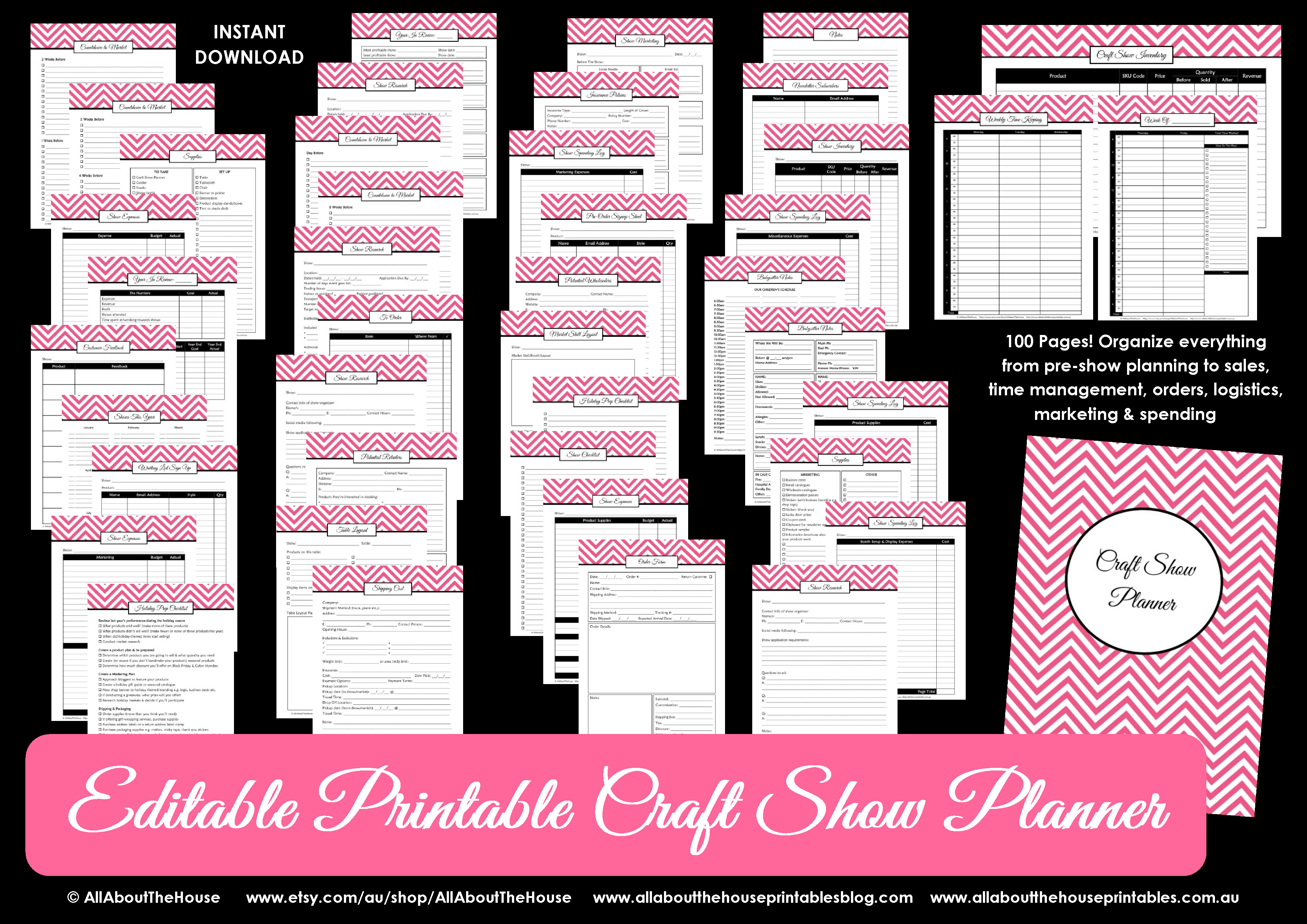Printable Craft Show Planner For Handmade Markets And Trade Shows Editable