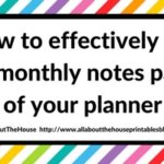 How to use the monthly notes pages of your planner