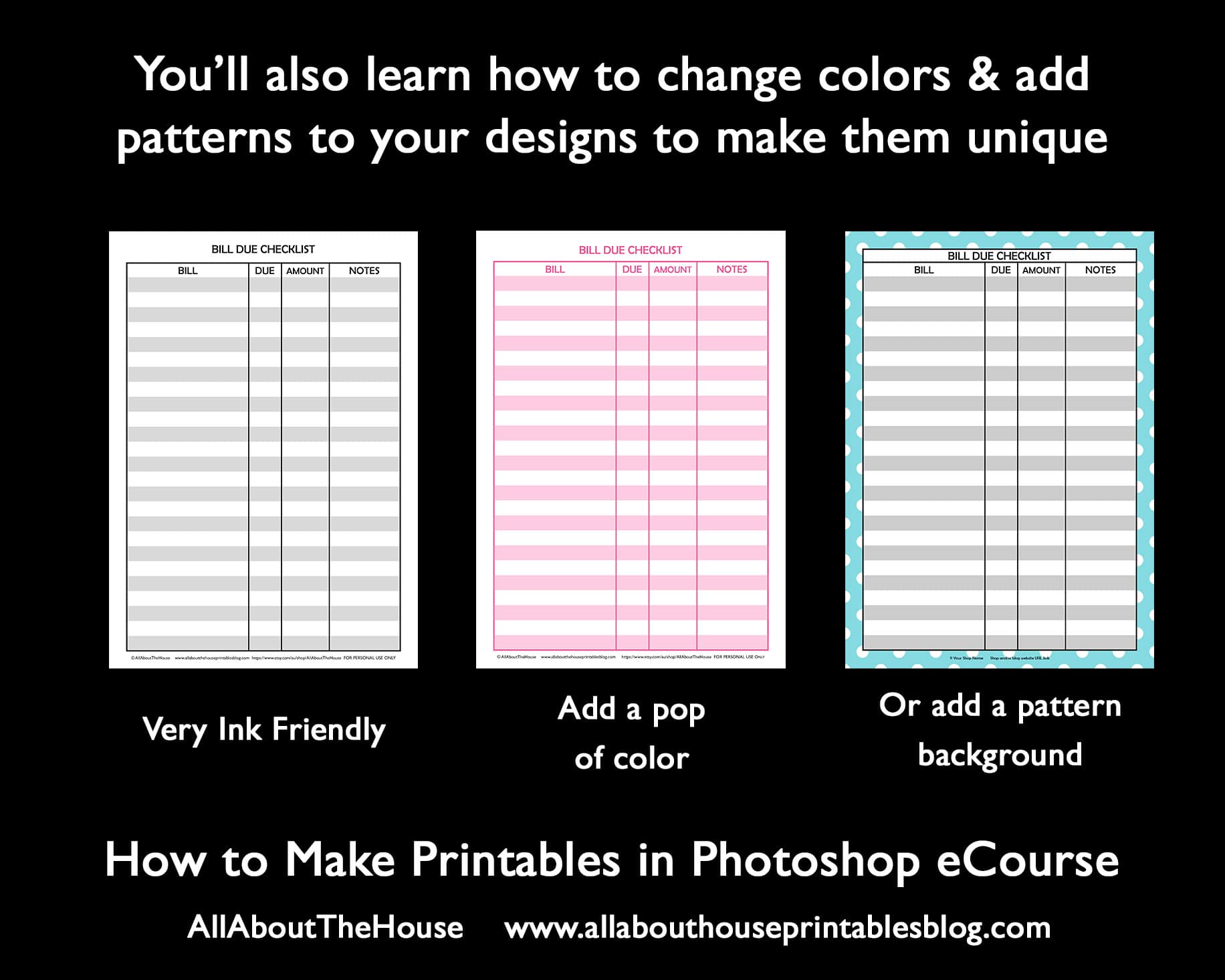 How to Make Printables in Photoshop (step by step video tutorials ...