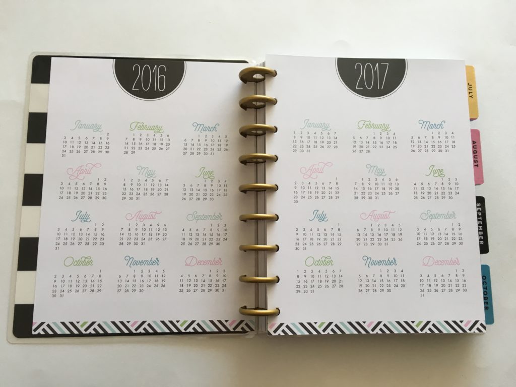 2017 planner, dates at a glance, mambi planner, happy planner review, best 2017 planner, college, mom, pros and cons, blogger, annual planner, 