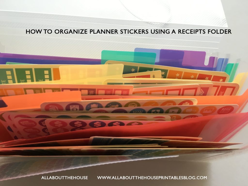how to organize planner stickers using a receipts folder printable planner stickers samplers accessories color coded organization planner supplies-min