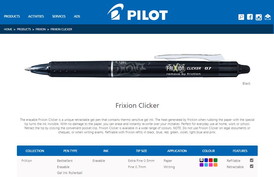 pilot frixion erasable clicker retractable pens best planner pens honest review planner supplies addict erin condren medium point fine color code