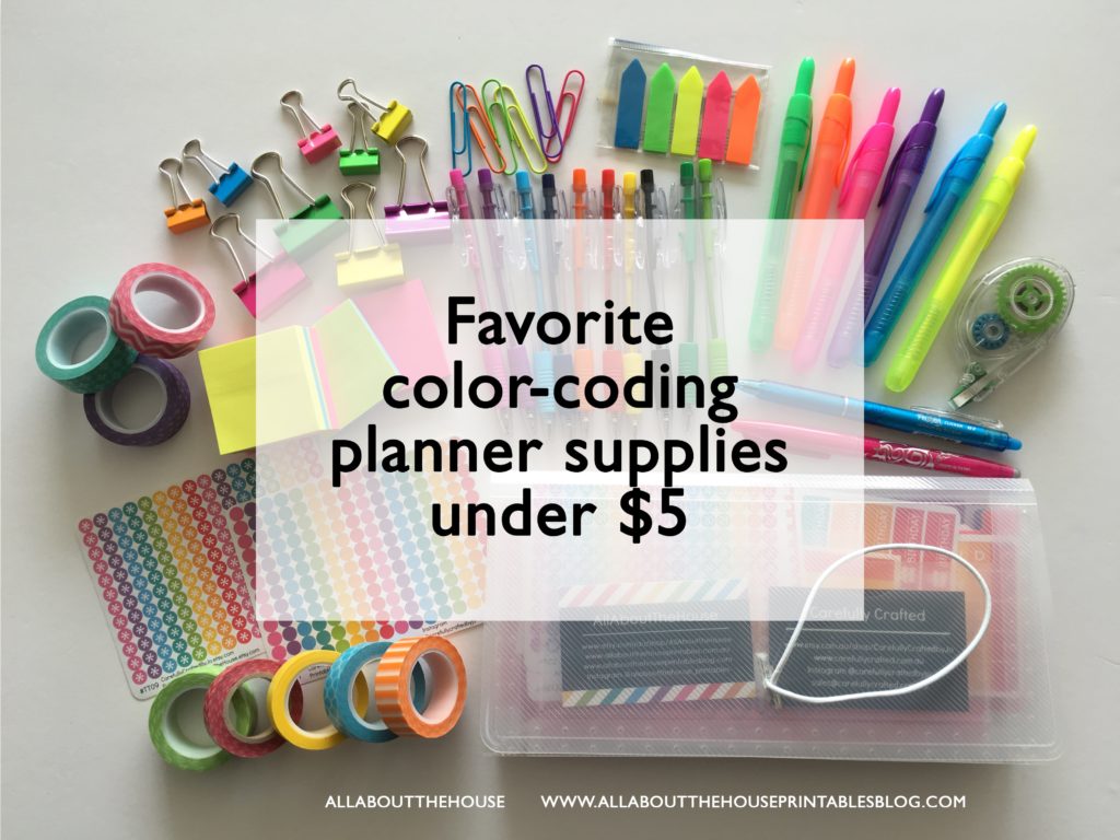favorite planner supplies for color coding that cost less than 5 dollars back to school accessories washi tape planner stickers highlighter