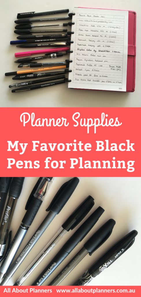 favorite black pens for planning review pros and cons ghosting bleed through planner supplies