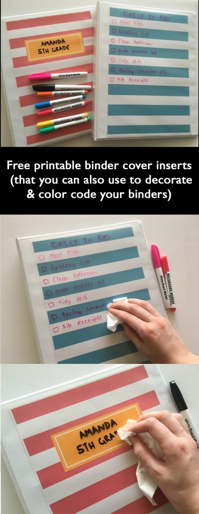 free printable binder cover insert list making dry erase planner hack diy whiteboard daily planner organization