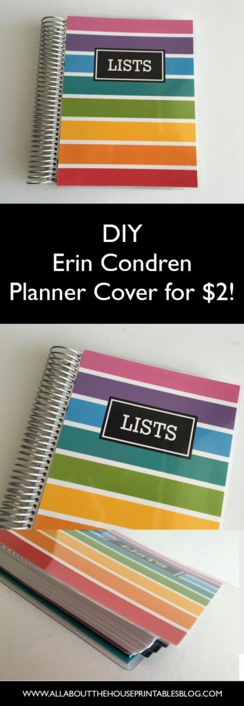how to make a DIY erin condren planner cover for $2 cheap diy planner hack rainbow cover free binder cover printable-min - Copy