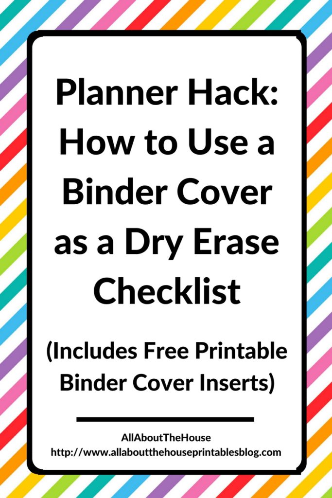 planner hack how to use a binder cover as a dry erase checklist free printable binder cover editable to do list tasks project