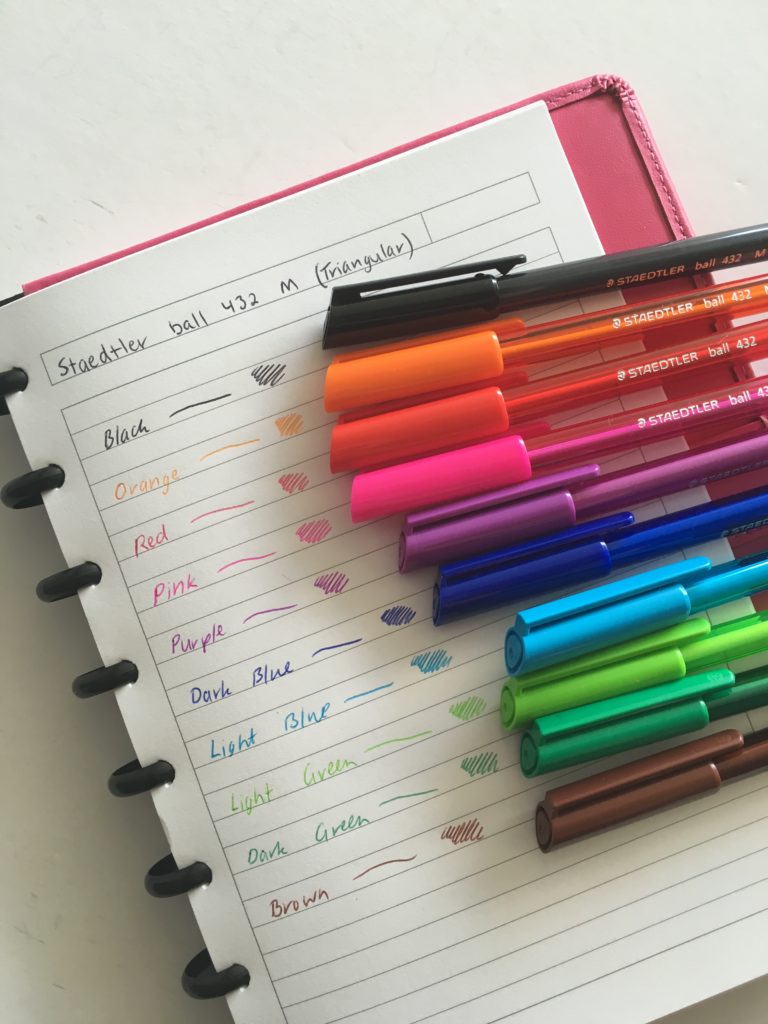 staedtler ball 432 m pen review best planner pens black planner addict newbie supplies rainbow color coding