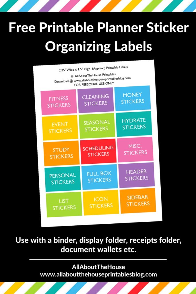 Free printable planner sticker organizing labels rainbow kits storage ideas box folder binder custom planner supplies newbie