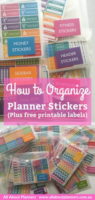 how to organize planner stickers free printable labels color coded categories simple quick easy planning tips supplies