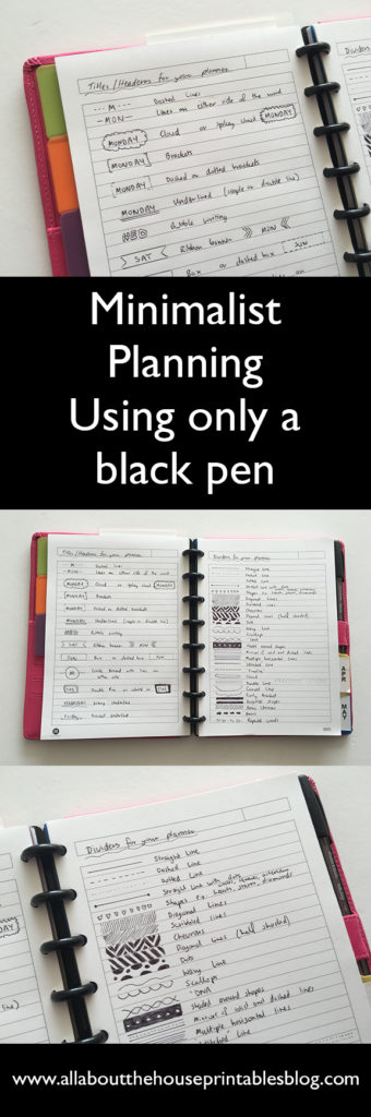 minimalist planning using only a black pen planner decorating inspiration insp bullet journalling key color coding no sticker weekly spread daily organizer agenda