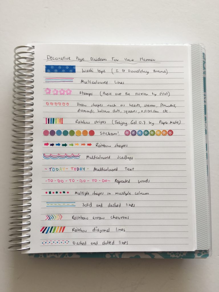 planner color coding rainbow decorating key bullet journalling minimalistic simple planner spread inspiration decor pens sticker