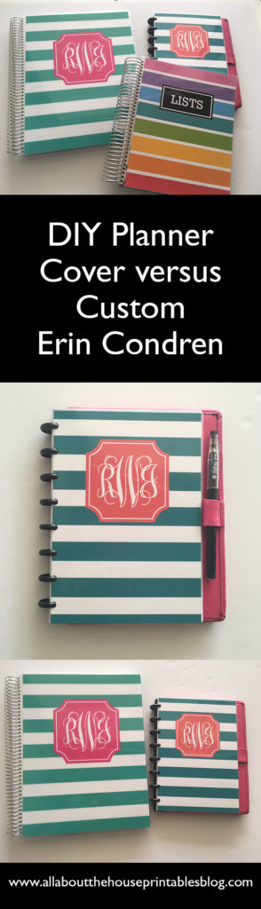 Erin condren planner review diy cover versus custom cover printable free planner cover insert planner hack cheap diy personalised custom weekly daily