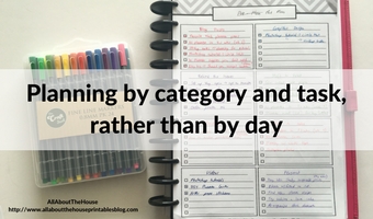 Planning by category and task, rather than by day (52 planners in 52 weeks – week 5)