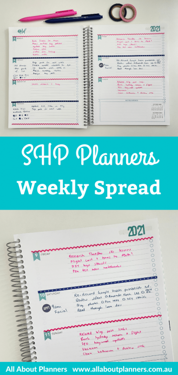 shp planners weekly spread review simple quick easy thin washi tape the paper studio mint navy teal-min