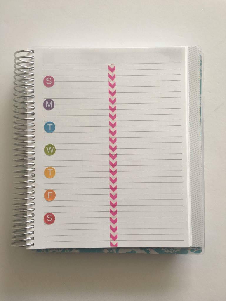 simple planner style plan your week with washi decorating planner stickers rainbow color coordinated cheap planner hack blank notes pages