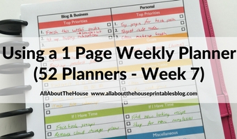 Pros and cons of using a 1 Page Weekly Planner (52 Planners in 52 Weeks – Week 7)